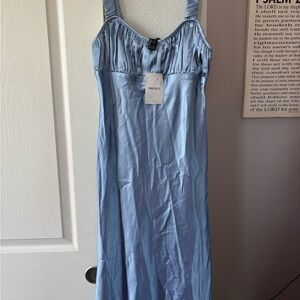 Forever 21 Sky Blue Gathered Dress